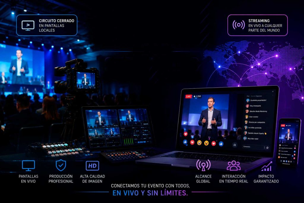 Circuito Cerrado y Streaming Multicámara, Transmisión por internet, video Mapping
