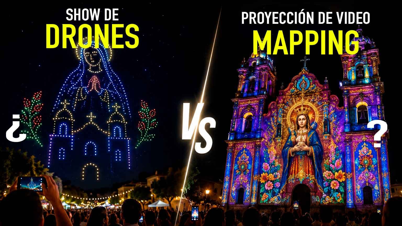 Show de Drones o Proyeccion de Video Mapping, Video Mapping para Templos